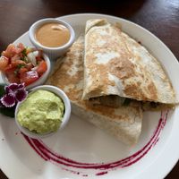 Vegan quesadilla  at Organico Fortuna in La Fortuna