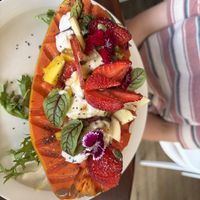 Papaya bowl (coconut yogurt )  at Organico Fortuna in La Fortuna