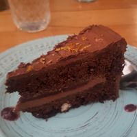 Raw chocolate cake to die for at Organico Fortuna in La Fortuna
