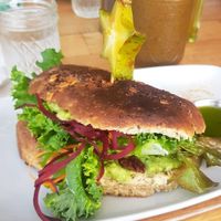 Green volcano, my favourite sandwich of all time at Organico Fortuna in La Fortuna