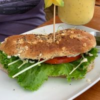 Caprese sandwich with cashew cheese at Organico Fortuna in La Fortuna