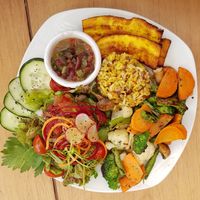 Typical Costa Rican dish at Organico Fortuna in La Fortuna