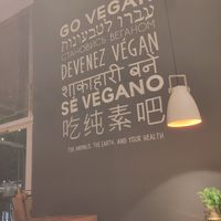 Go Vegan wall art at Sattgrün in Essen