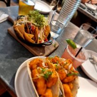 Nachos & Buffalo cauliflower tacos  at Bar Bombon in Philadelphia