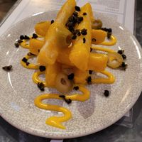 Yuca fries on the brunch menu. Perfect portion as an appetizer & yummy sauce at Bar Bombon in Philadelphia