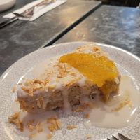 Tres leches cake. Crunchy coconut, delicious! at Bar Bombon in Philadelphia