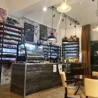 Interior at bistRAW & Tea in Prague