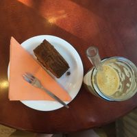 Apple strudel with apple juice! So fresh! at bistRAW & Tea in Prague