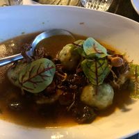 Mushrooms and dumplings  at Flow in Bristol