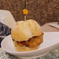 Seitan burger at La Libelula Vegan Cafe in Fuengirola