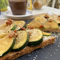 Super tasty toasts  at La Libelula Vegan Cafe in Fuengirola