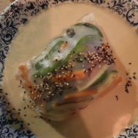 Hot spring roll at La Libelula Vegan Cafe in Fuengirola