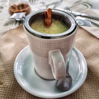 Curcuma latte at La Libelula Vegan Cafe in Fuengirola