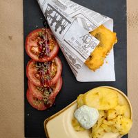 No Fish No Chips with included sides at La Libelula Vegan Cafe in Fuengirola