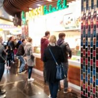 pretty busy at Boussi Falafel - Mall of Berlin in Berlin