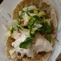 vegan falafel sandwich  at Boussi Falafel - Mall of Berlin in Berlin