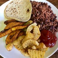 My plate at the breakfast buffet. at ChocoCafe in Granada
