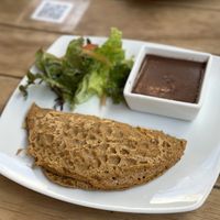 Lentil pancakes #Veganuary at Recaudo in San Andres Cholula