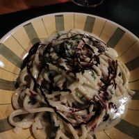 Scialatielli con fonduta di caciocavallo, cime di rapa e cioccolato at DuedipiccheVegan in Vasto