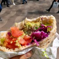 falafel with nearly all the topping choices! sooo goooood at Falafel Vegano - Food Stall in Barcelona