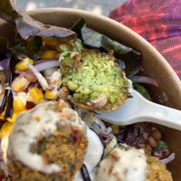 Rich with herbs! at Falafel Vegano - Food Stall in Barcelona