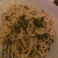 Fake cheesy pasta  at Full Bloom in Miami Beach