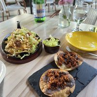 Nachos. And the tostadas (without the curtido topping)   at Full Bloom in Miami Beach