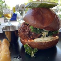 We went back a second time for lunch.  Check out the Nashville hot chicken (cauliflower) sandwich! #Veganuary at Full Bloom in Miami Beach