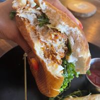 Inside buffalo cauliflower sandwich   at Full Bloom in Miami Beach