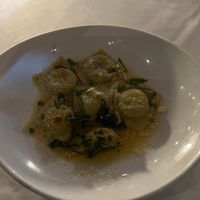 Ravioli Della Casa with Vegan Herbs Butter Sauce at Full Bloom in Miami Beach