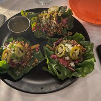 San Choy Bow: Teriyaki tempeh, cucumber, butter lettuce, scallions, cilantro & peanut sauce at Full Bloom in Miami Beach