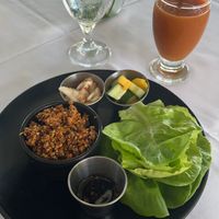 Lettuce rolls with a fresh juicee  at Full Bloom in Miami Beach