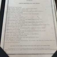 Lunch menu   at Full Bloom in Miami Beach