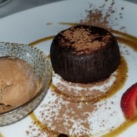 Vegan Chocolate souffle at Full Bloom in Miami Beach