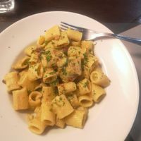 Pasta with broccoli cream, olives and pine nuts at Pasta and Social in Rome