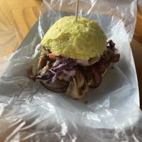 Vegan mini burger   at SoyGreen in San Salvador