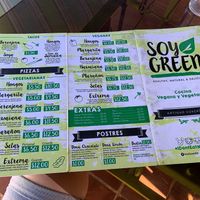 Menu at SoyGreen in San Salvador