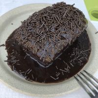 Triple chocolate cake   at Folha Verde in Lisbon