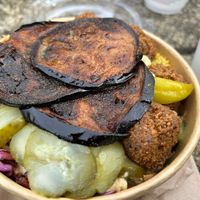 Falafel and aubergine box   at Eat a Pitta - Broadmead Kiosk in Bristol
