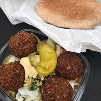 Falafel box with pitta! Amazingly good value and scrumptious! at Eat a Pitta - Broadmead Kiosk in Bristol