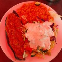 Vegan eggplant dish (imam bayıldı) at Meydan in Karlsruhe