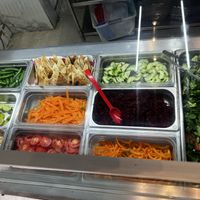 Salad bar  at Hare Krishna Buffete in Monterrey