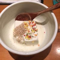 Soy milk boiled tofu (part of vegetarian degustation ) at Mamehachi in Kyoto