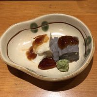 Specialty tofus (part of vegetarian degustation ) at Mamehachi in Kyoto