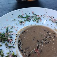 Miso-Suppe mit Brot at Stübers Restaurant in Bacharach