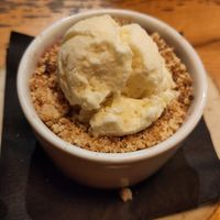 Berry crumble dessert at Under the Stars  in Bristol