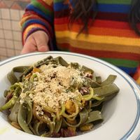 Pasta with pesto and dried tomatoes.   at BIOFresh in Timisoara