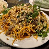 Salad with rice cracker and mook meat at Karma Waters in Hoi An