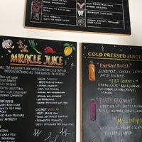 Menu boards  at Raw Press in Sanford