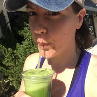Sipping a green juice at Raw Press in Sanford